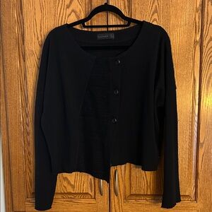 Luukaa Black Button Down Women's Top